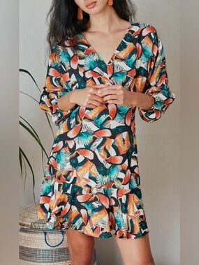 FARM Rio Toucan Motif Tropics Dress size L